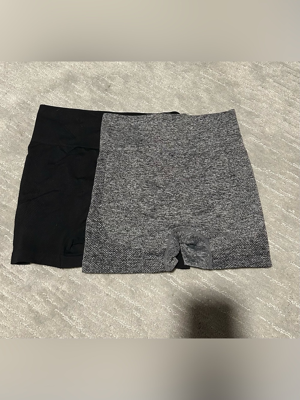 Set of Two Athletic Sport Shorts - Black and Grey